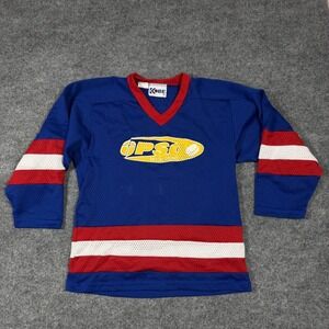 Vtg Kobe Hockey Jersey IPSO In-Line Hockey Youth Medium Blue Canada EUC